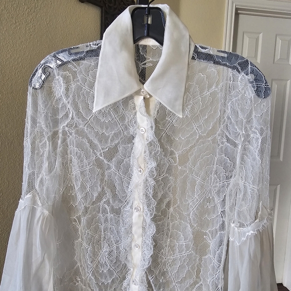 Valentino 3pc Cream and Black Top/Cami/Pant Set Size S - Picture 6 of 15